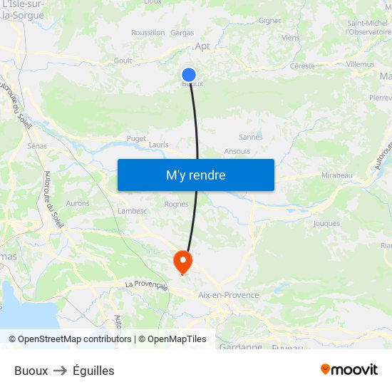 Buoux to Éguilles map