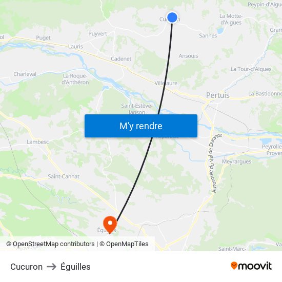 Cucuron to Éguilles map