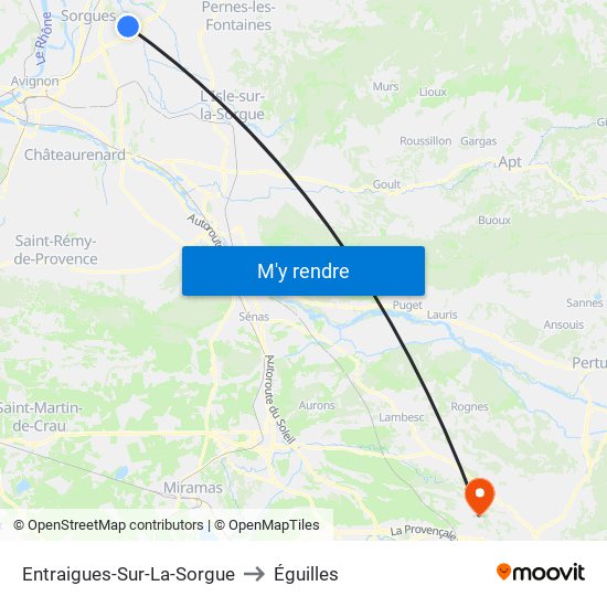 Entraigues-Sur-La-Sorgue to Éguilles map