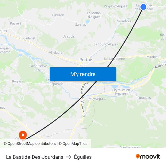 La Bastide-Des-Jourdans to Éguilles map