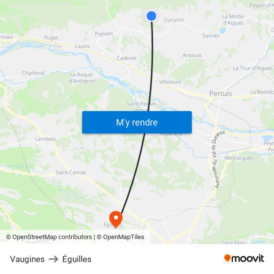 Vaugines to Éguilles map