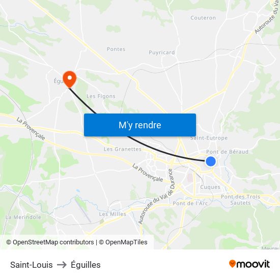 Saint-Louis to Éguilles map