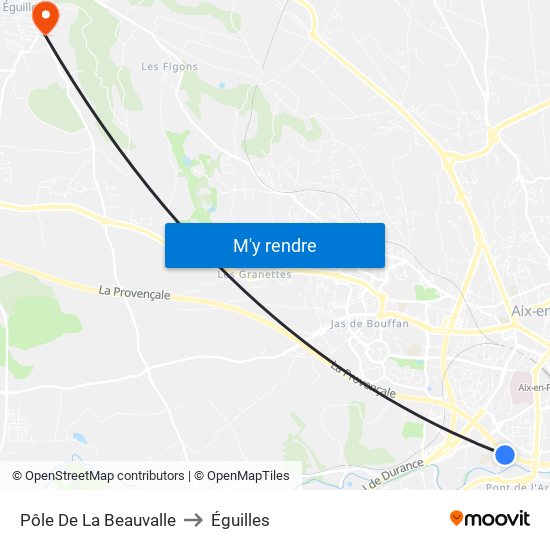 Pôle De La Beauvalle to Éguilles map