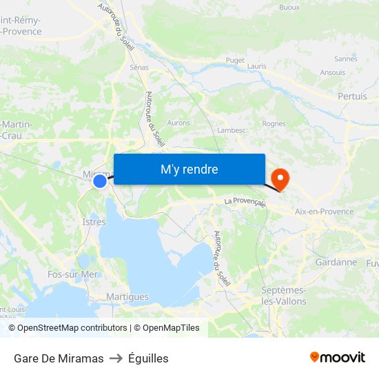 Gare De Miramas to Éguilles map