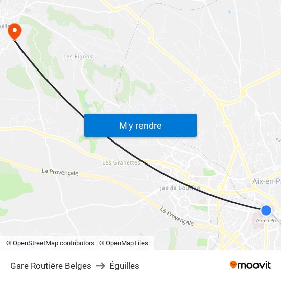 Gare Routière Belges to Éguilles map