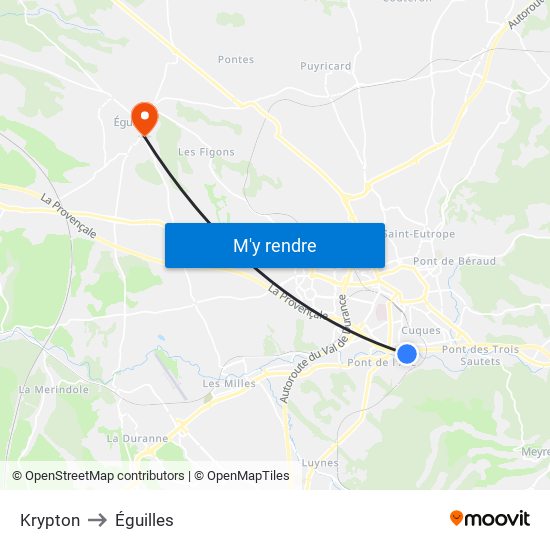 Krypton to Éguilles map