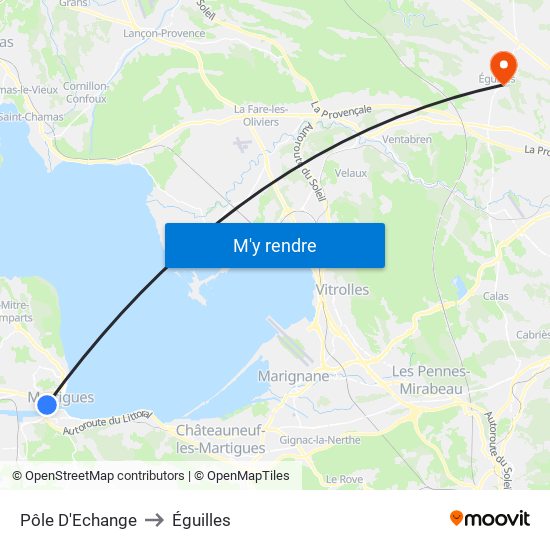 Pôle D'Echange to Éguilles map