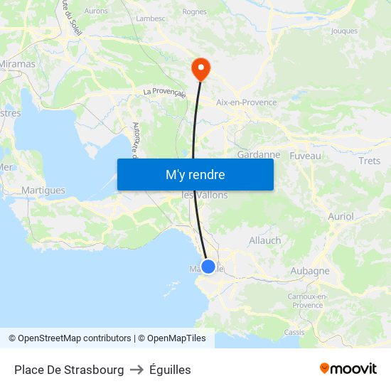 Place De Strasbourg to Éguilles map