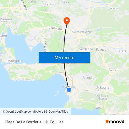 Place De La Corderie to Éguilles map