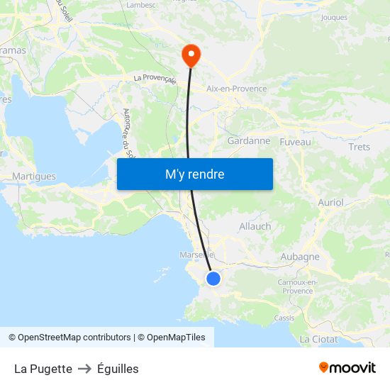 La Pugette to Éguilles map