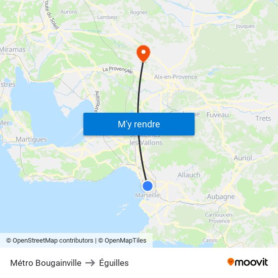 Métro Bougainville to Éguilles map