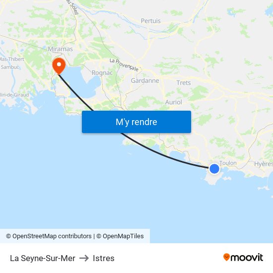 La Seyne-Sur-Mer to Istres map