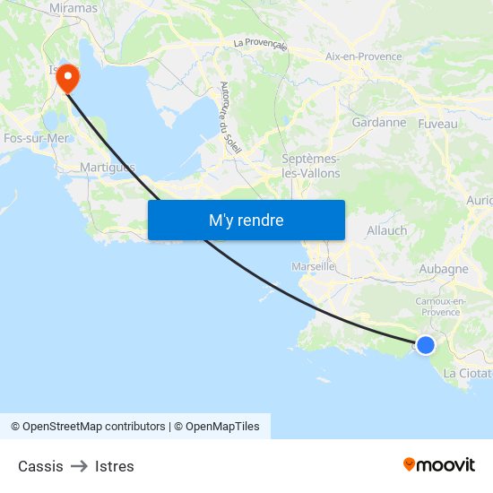 Cassis to Istres map