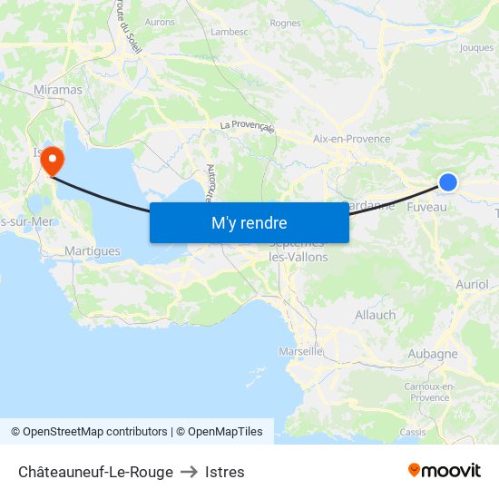 Châteauneuf-Le-Rouge to Istres map