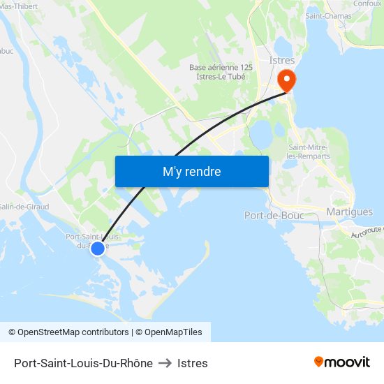 Port-Saint-Louis-Du-Rhône to Istres map