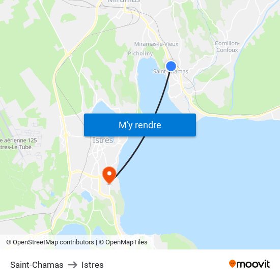 Saint-Chamas to Istres map
