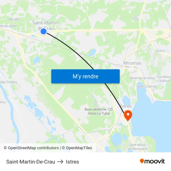 Saint-Martin-De-Crau to Istres map