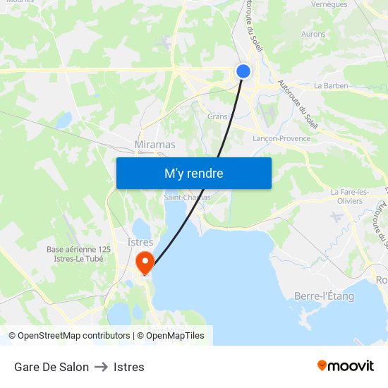Gare De Salon to Istres map