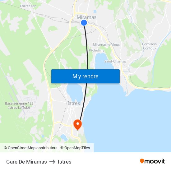 Gare De Miramas to Istres map