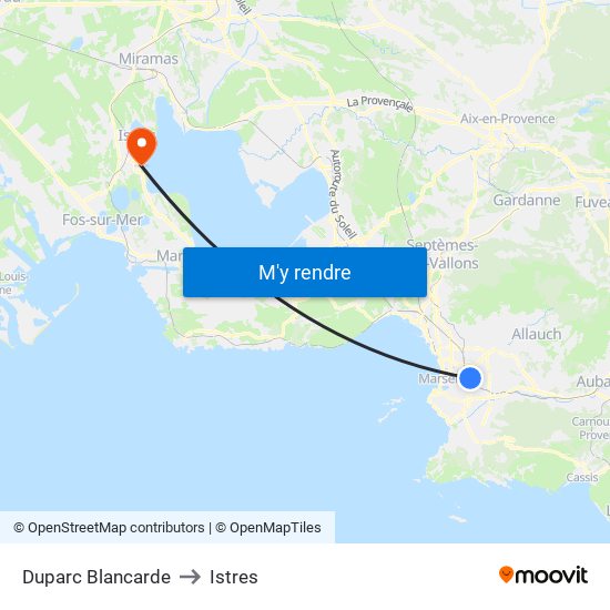 Duparc Blancarde to Istres map