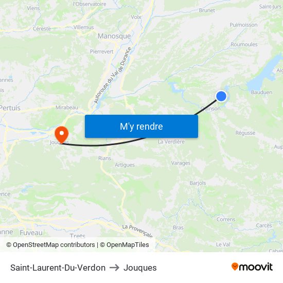 Saint-Laurent-Du-Verdon to Jouques map