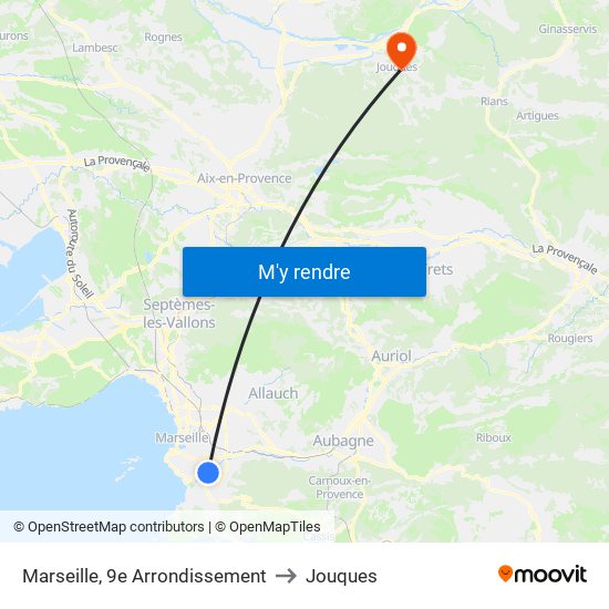 Marseille, 9e Arrondissement to Jouques map