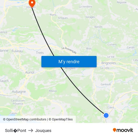 Solli�Pont to Jouques map