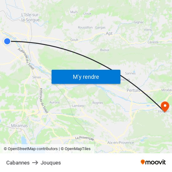 Cabannes to Jouques map