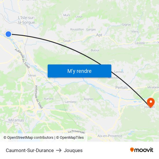 Caumont-Sur-Durance to Jouques map