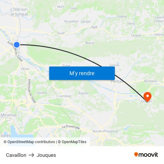 Cavaillon to Jouques map