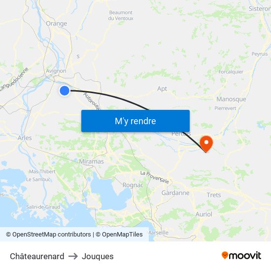Châteaurenard to Jouques map
