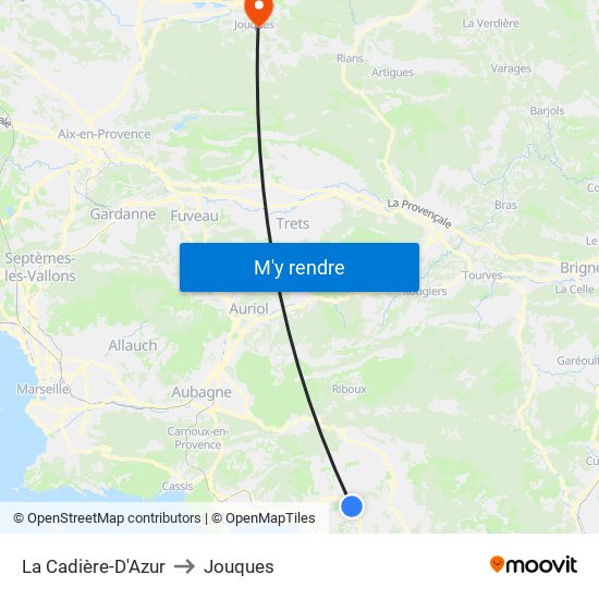 La Cadière-D'Azur to Jouques map