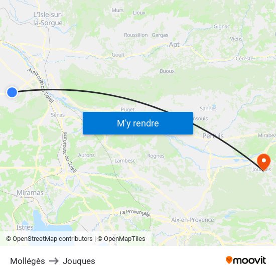 Mollégès to Mollégès map