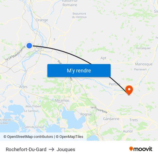 Rochefort-Du-Gard to Jouques map
