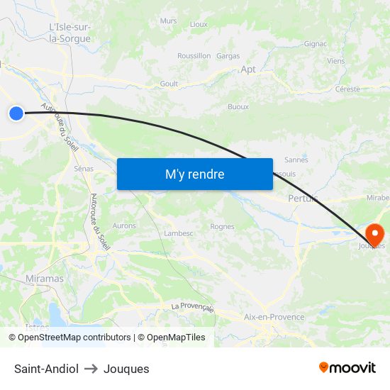 Saint-Andiol to Jouques map