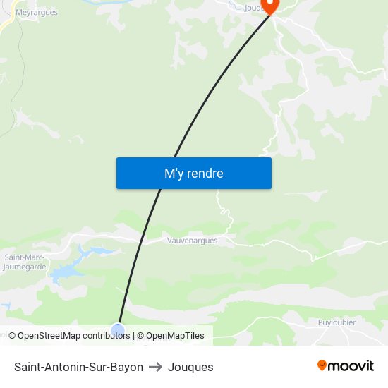 Saint-Antonin-Sur-Bayon to Jouques map