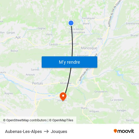 Aubenas-Les-Alpes to Jouques map
