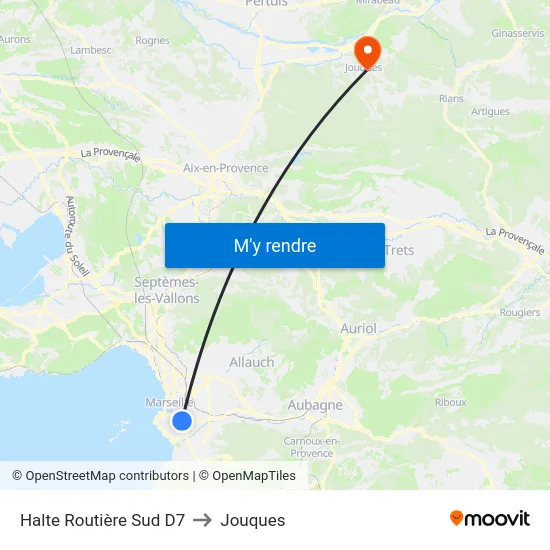 Halte Routière Sud D7 to Jouques map