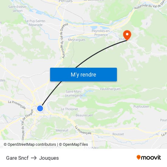 Gare Sncf to Jouques map