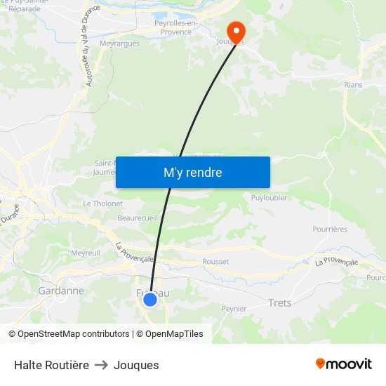 Halte Routière to Jouques map
