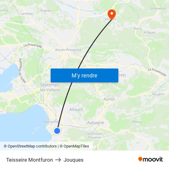 Teisseire Montfuron to Jouques map