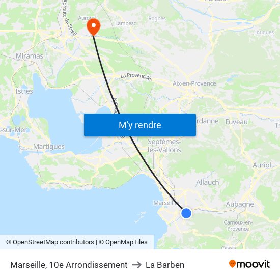 Marseille, 10e Arrondissement to La Barben map