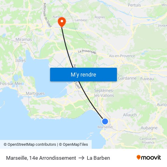 Marseille, 14e Arrondissement to La Barben map