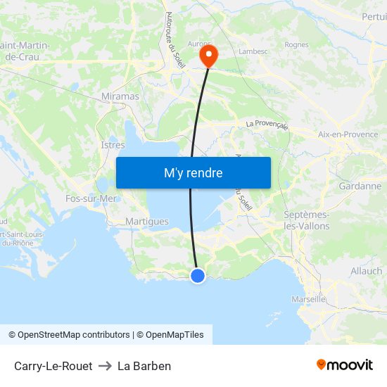 Carry-Le-Rouet to La Barben map