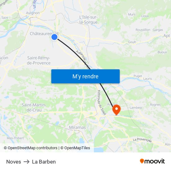 Noves to La Barben map
