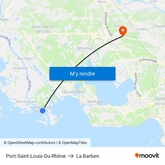 Port-Saint-Louis-Du-Rhône to La Barben map