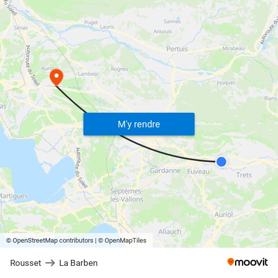 Rousset to La Barben map