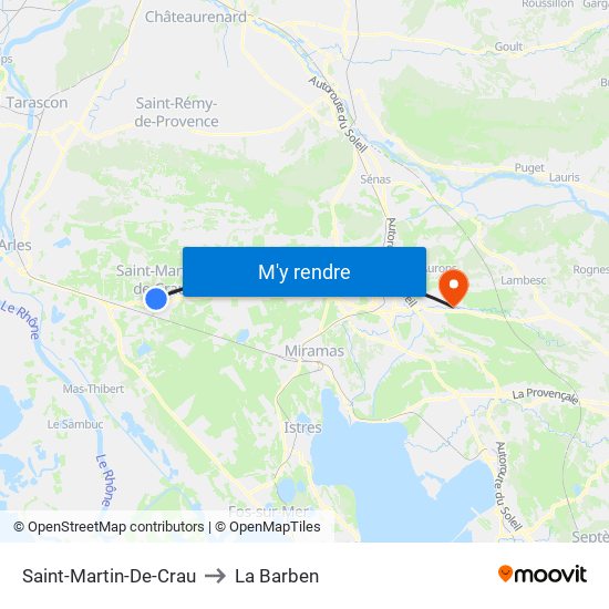 Saint-Martin-De-Crau to La Barben map