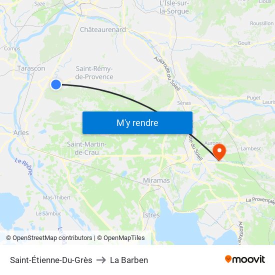 Saint-Étienne-Du-Grès to La Barben map