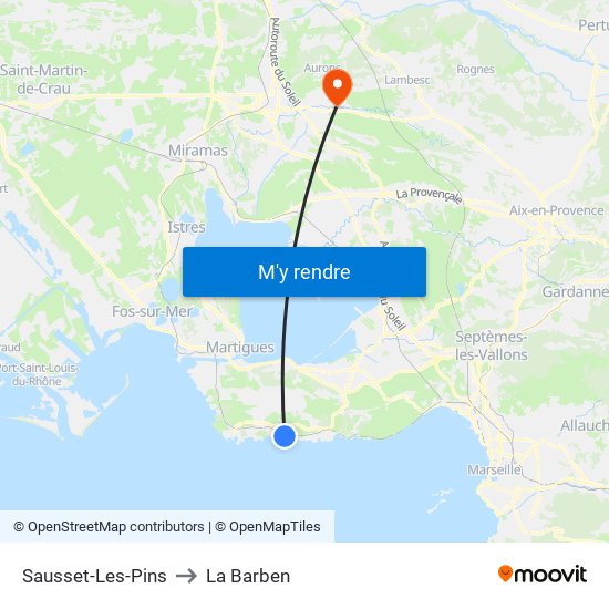 Sausset-Les-Pins to La Barben map